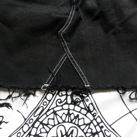 PacSun || Distressed Black Denim Mini Skirt  - Picture 5 of 7